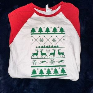 christmas rowing tee shirt, size small